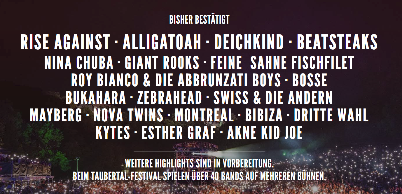 TAUBERTAL-FESTIVAL – Von 08. Bis 11. August 2024 wird die Eiswiese wieder zum Schauplatz eines absoluten Kult-Festivals – Roy Bianco & Die Abbrunzati Boys neu bestätigt